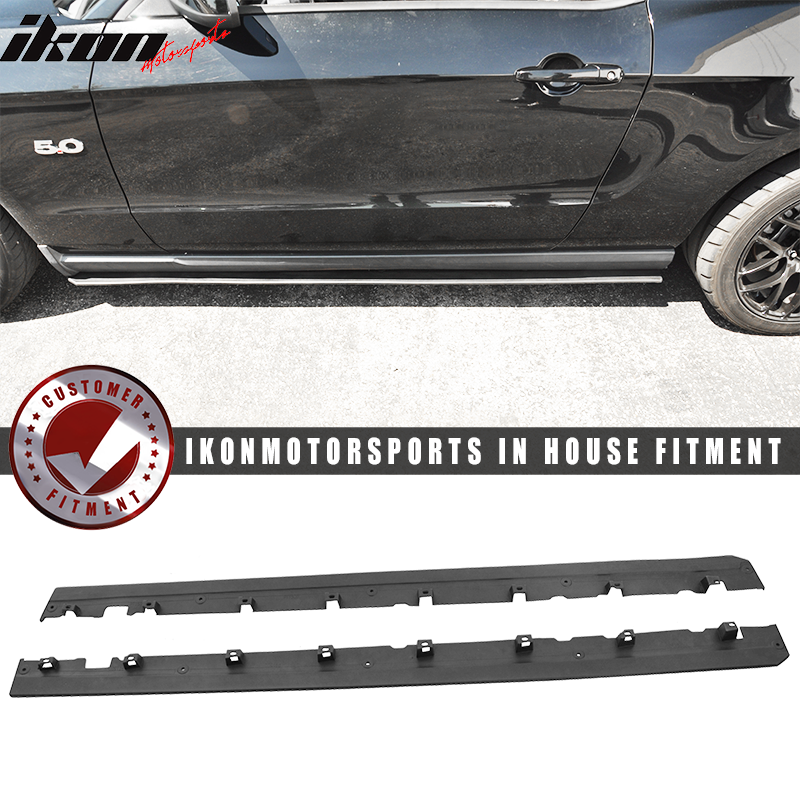 2010-2014 Mustang V6 V8 GT Bottom Line Black Side Skirts Splitter PP
