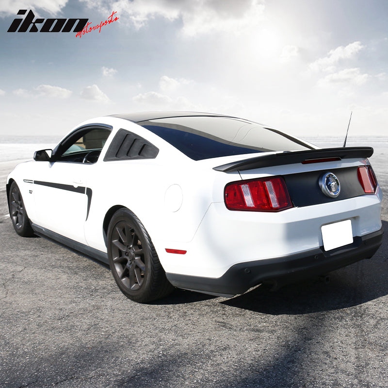 Side Skirts Compatible With 2010-2014 Ford Mustang, Urethane Side Skirts Black Extension Left Right Bodykit by IKON MOTORSPORTS,  2012 2013