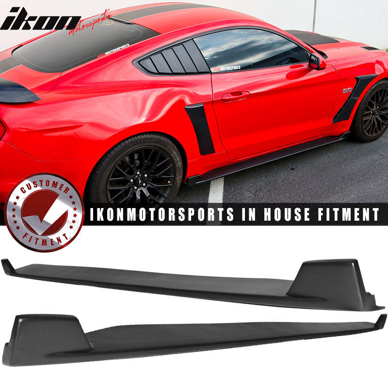 2015-2023 Ford Mustang 2 Fin Style Side Skirt Rocker Panel Extension