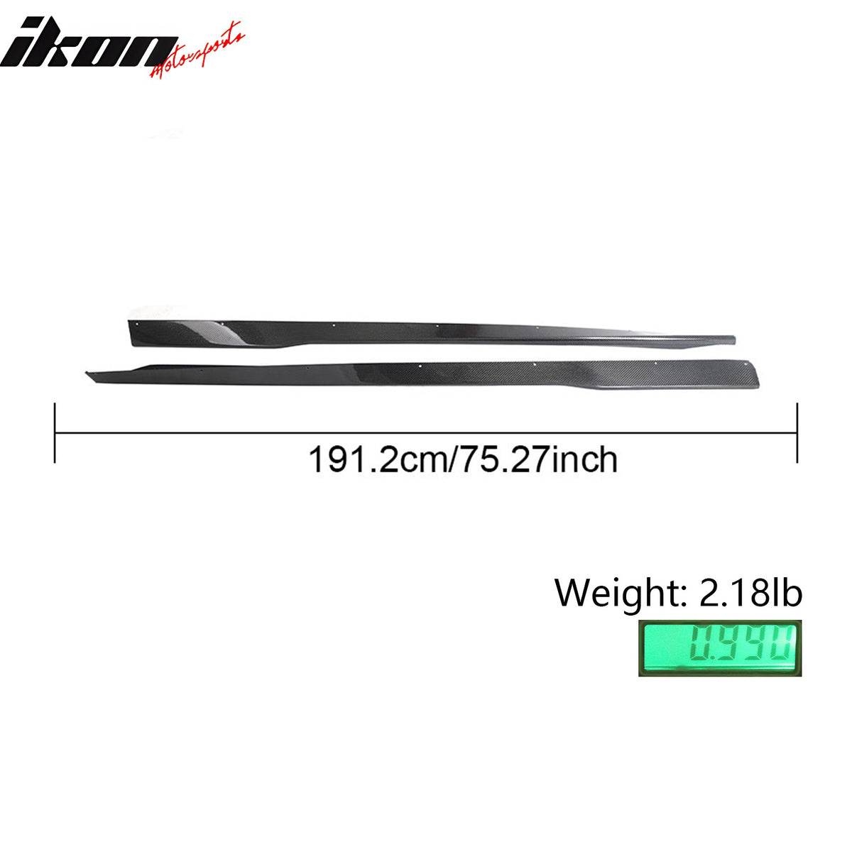 For 24-25 Ford Mustang OE Style Side Skirts Extension Panel Carbon Fiber Overlay