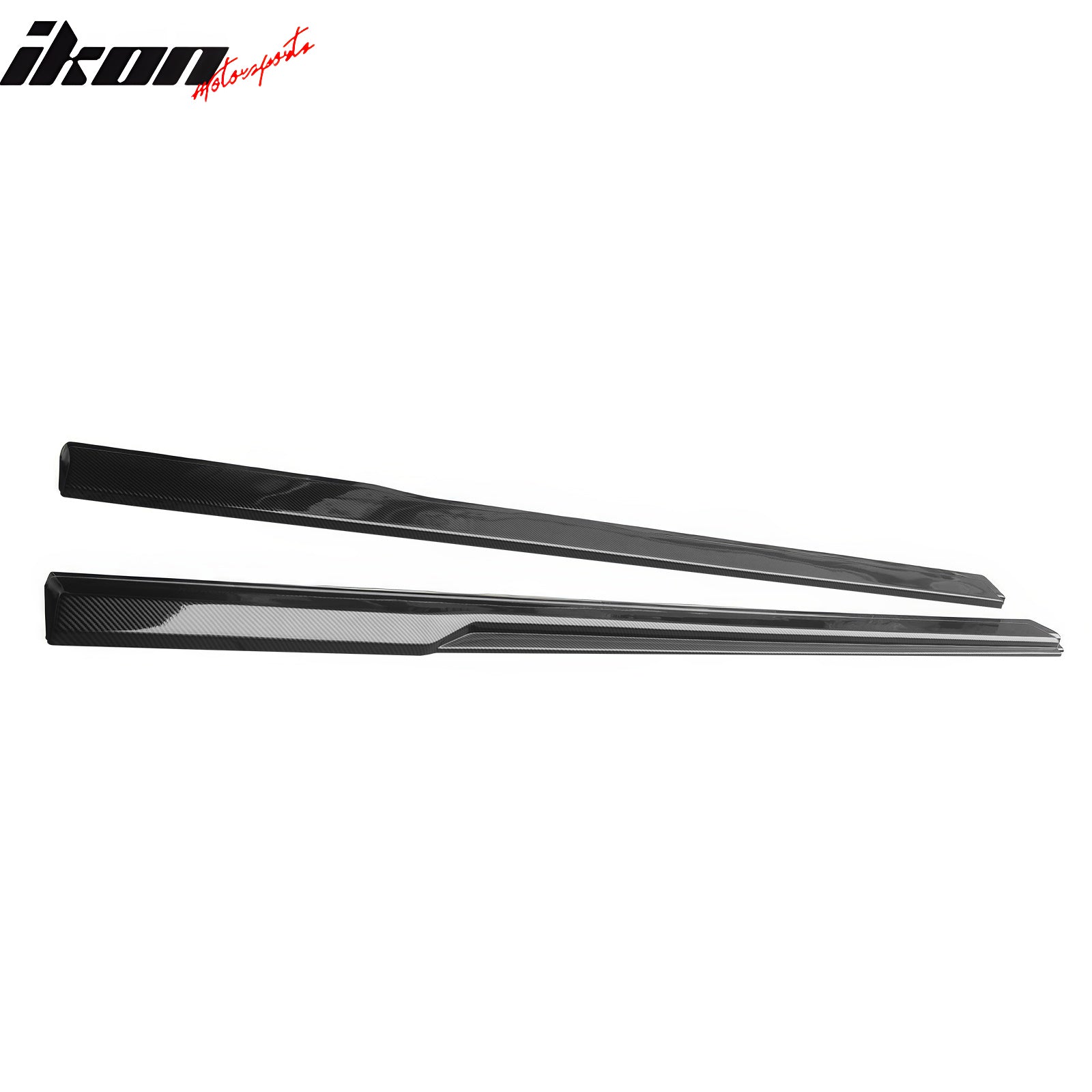 Fits 24-26 Ford Mustang 7th Gen IKON Style Carbon Fiber Print Side Skirts Add on