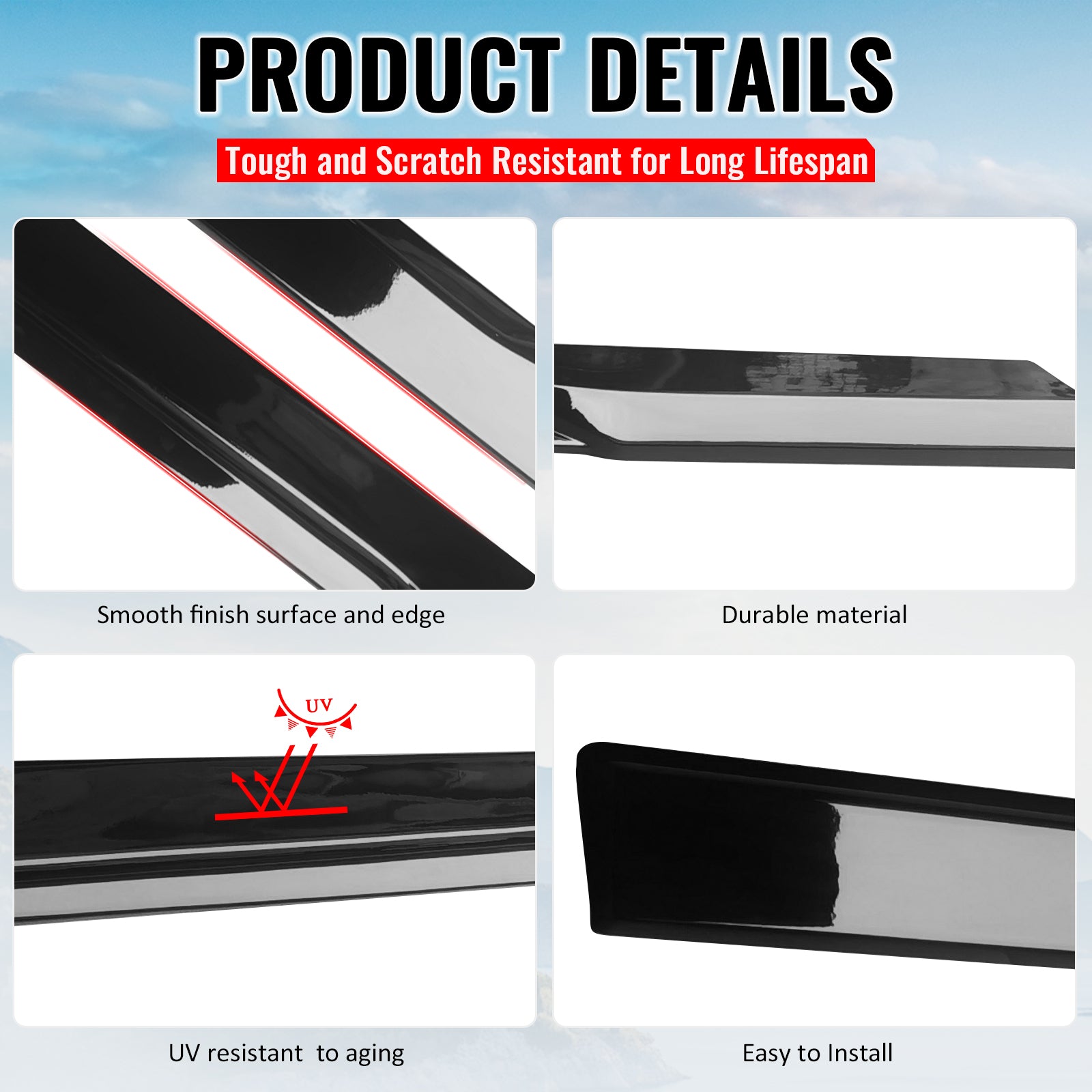 Fits 24-26 Ford Mustang IKON Style Gloss Black Side Skirts Diffuser Add on