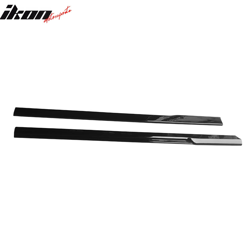 2024-2025 Ford Mustang IKON Style Gloss Black Side Skirts Add on ABS