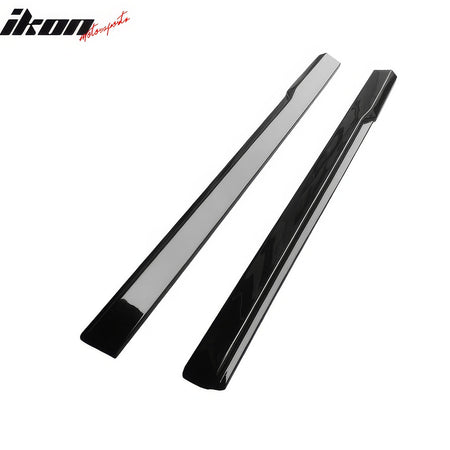 Fits 24-26 Ford Mustang IKON Style Gloss Black Side Skirts Diffuser Add on
