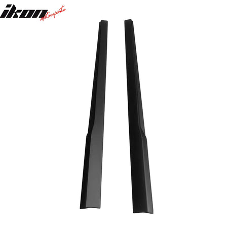 IKON MOTORSPORTS, Side Skirts Extension Compatible with 2024-2025 Ford Mustang, IKON Style ABS Plastic Matte Black Rocker Panel Splitter Side Underbody Spoiler