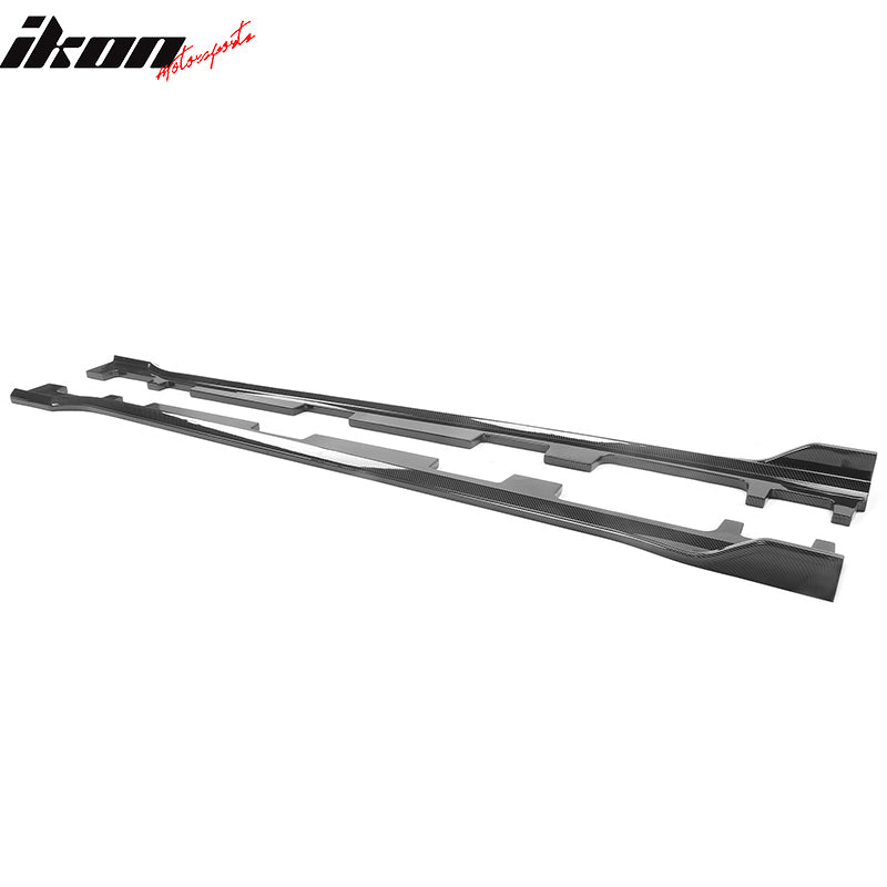 Fits 18-22 Honda Accord IKON Style 2PCS Side Skirts Extension Carbon Fiber Print