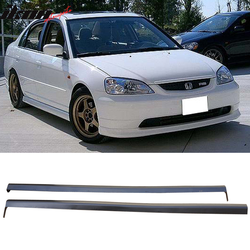 Fit 01-03 Honda Civic TR Style PP Front + Rear Bumper Lip + RS Style Side Skirts