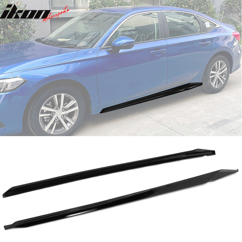 IKON MOTORSPORTS, Side Skirts Compatible With 2011-2016 BMW F10 Mtech, Matte Carbon Fiber MP Style Side Skirt Extension Rocker Panel Driver Passenger, 2012 2013 2014 2015