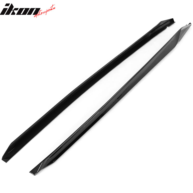 IKON MOTORSPORTS, Side Skirts Compatible With 2011-2016 BMW F10 Mtech, Matte Carbon Fiber MP Style Side Skirt Extension Rocker Panel Driver Passenger, 2012 2013 2014 2015