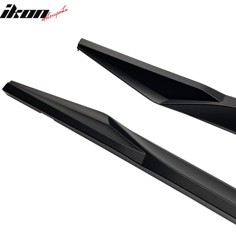 IKON MOTORSPORTS, Side Skirts Compatible With 2011-2016 BMW F10 Mtech, Matte Carbon Fiber MP Style Side Skirt Extension Rocker Panel Driver Passenger, 2012 2013 2014 2015