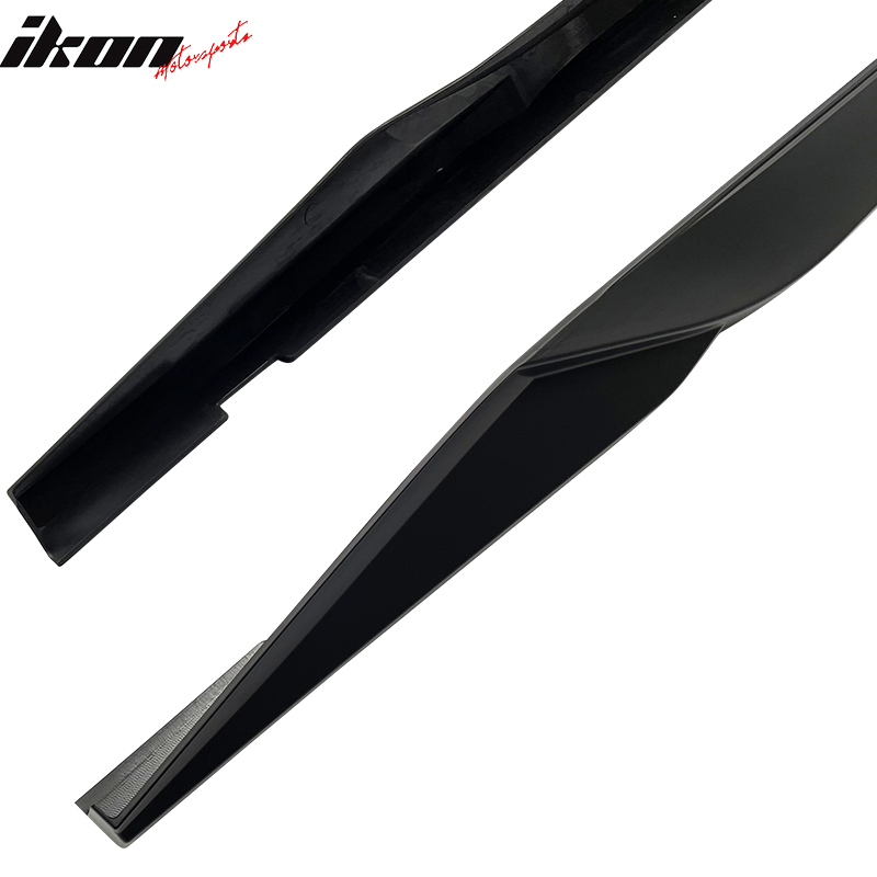 IKON MOTORSPORTS, Side Skirts Compatible With 2011-2016 BMW F10 Mtech, Matte Carbon Fiber MP Style Side Skirt Extension Rocker Panel Driver Passenger, 2012 2013 2014 2015