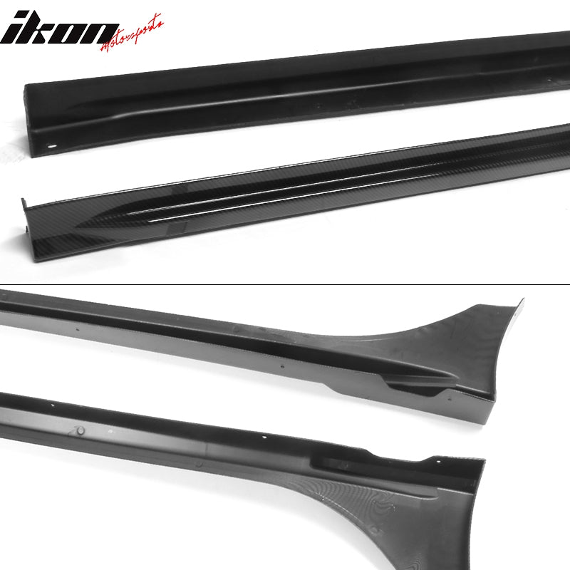 IKON MOTORSPORTS, Side Skirts Compatible With 2022 Honda Civic 11th Gen Sedan 4-Door, PP Side Skirts Extension Rocker Panels Added on Bodykit Replacement 2PCS