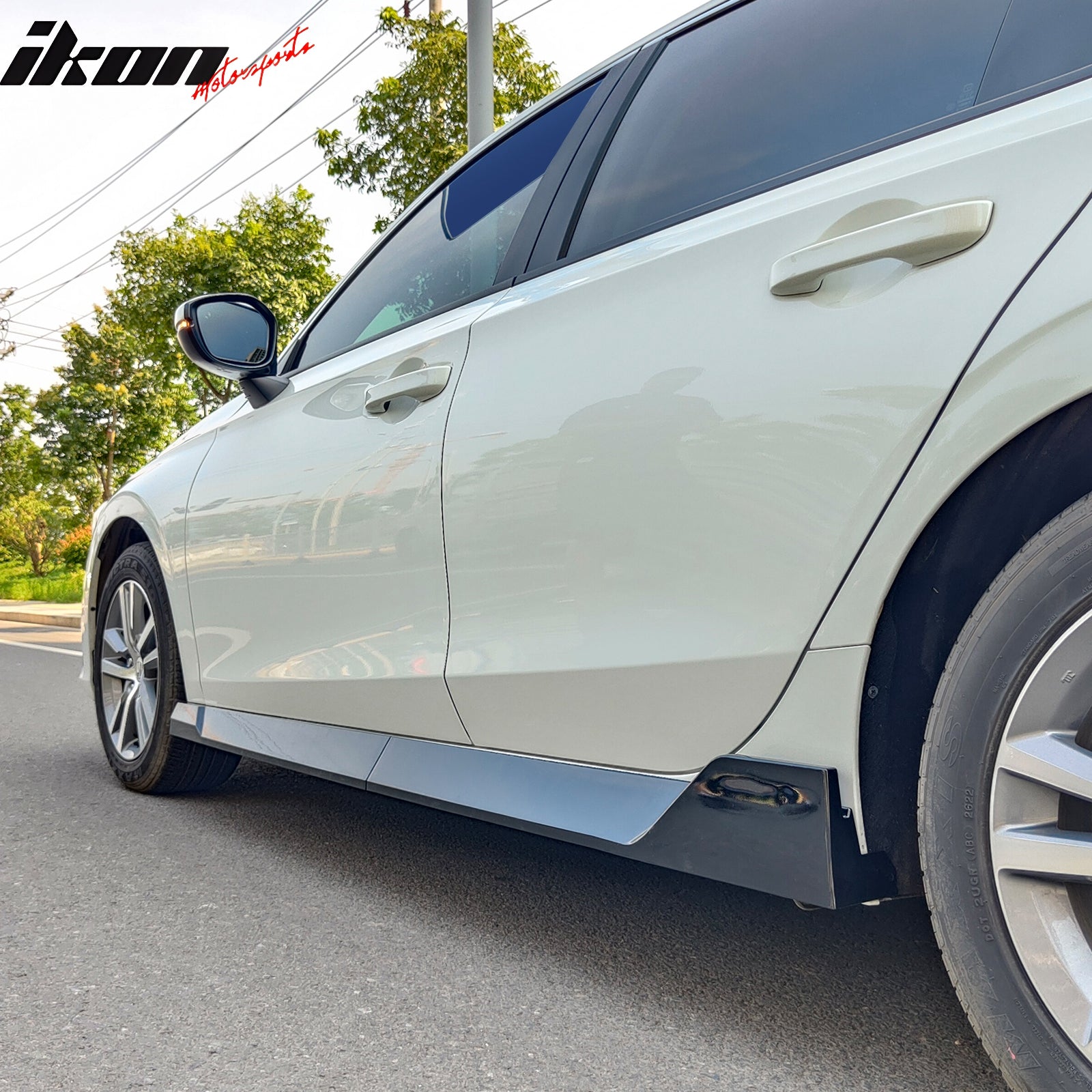 Civic Rocker Panel IKON MOTORSPORTS, Side Skirts Compatible With 2022-2025 Honda Civic ...