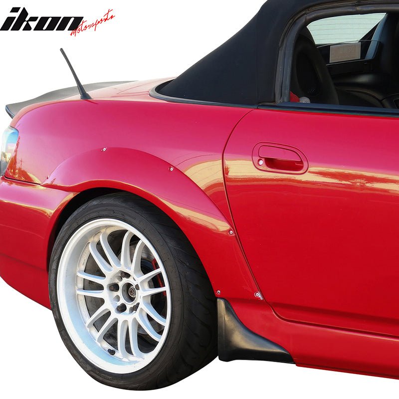 IKON MOTORSPORTS, Side Skirt Caps Compatible with 2000-2009 Honda S2000, OE Factory Style PU Underbody Side Skirt Guard Strakes Spat 4PCS