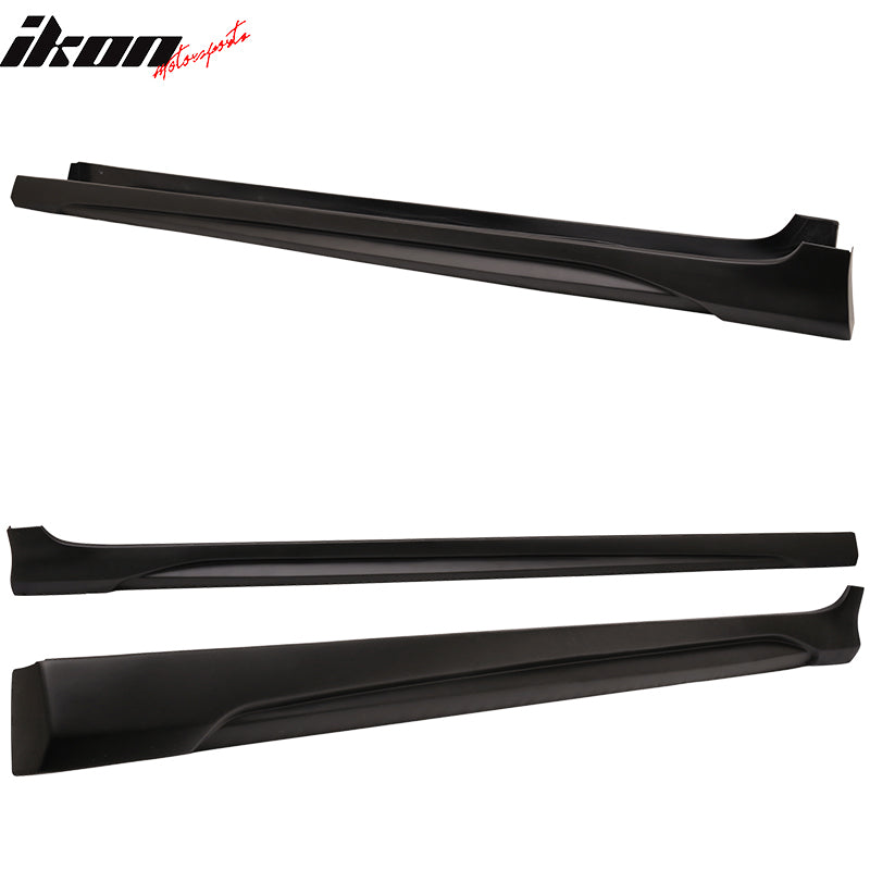 Side Skirts Compatible With 2017-2020 Hyundai Elantra, L Style Unpainted Black PP Side Skirt Extensions 2PC Pair By IKON MOTORSPORTS