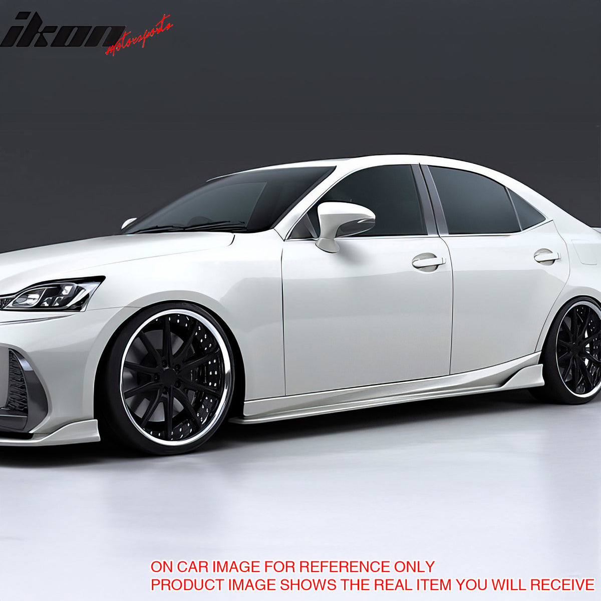 Fits 14-20 Lexus IS Sedan Artisan Style Side Skirts Extension Lip Gloss Black PP