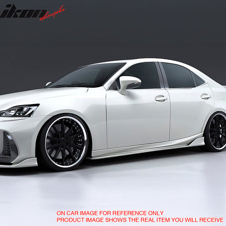 Fits 14-20 Lexus IS Sedan Artisan Style Side Skirts Extension Lip Gloss Black PP