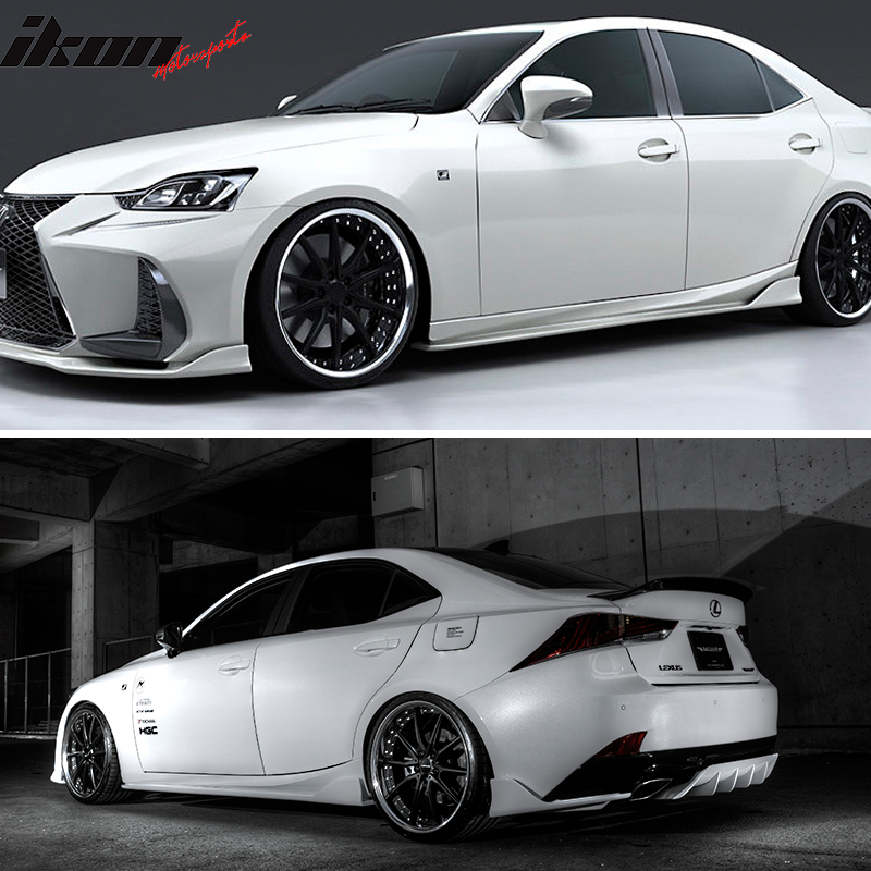 Fits 14-20 Lexus IS250 IS300 IS350 AR Style Side Skirts Matte Black - PP
