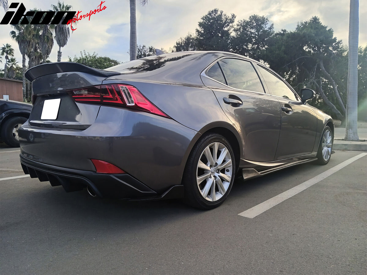 Fits 14-20 Lexus IS250 IS300 IS350 AR Style Side Skirts Matte Black - PP
