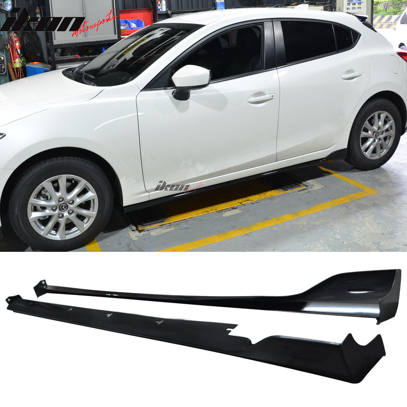 2014-2018 Mazda 3 4Dr 5Dr MZ MS Style Side Skirts Extension Lip ABS