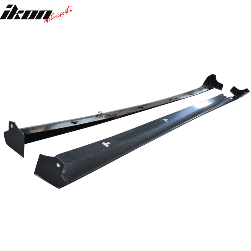 Side Skirts Compatible With 2014-2018 Mazda 3, MZ Style Unpainted Black ABS Plastic Step Extension Lip Splitters By IKON MOTORSPORTS, 2015 2016 2017