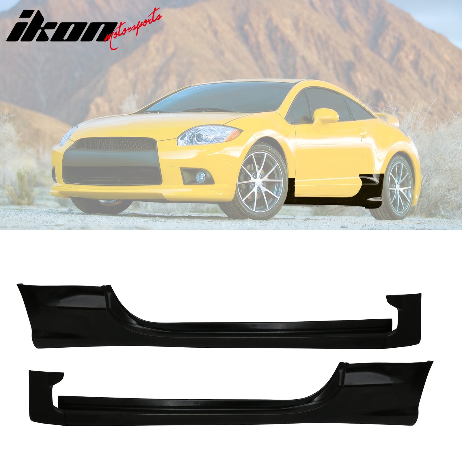 Eclipse 1st　2nd　2枚セット　レア　ロック Fits 06-12 Mitsubishi Eclipse OE Style 2PC Side Skirts Extension