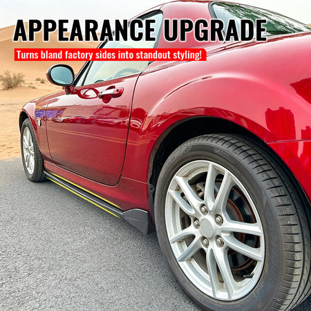 Fits 09-15 Mazda MX-5 Miata IKON Style Side Skirts Panels Carbon Fiber Print ABS