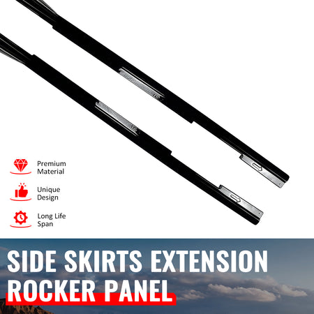 Fits 09-15 Mazda MX-5 Miata IKON Style Side Skirts Gloss Black Rocker Panels ABS