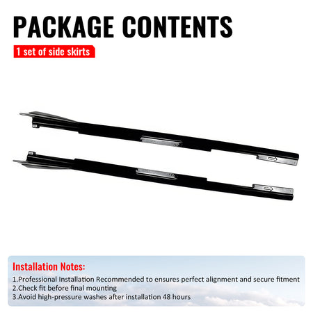Fits 09-15 Mazda MX-5 Miata IKON Style Side Skirts Gloss Black Rocker Panels ABS