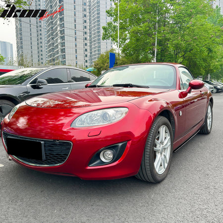 Fits 09-15 Mazda MX-5 Miata IKON Style Side Skirts Gloss Black Rocker Panels ABS