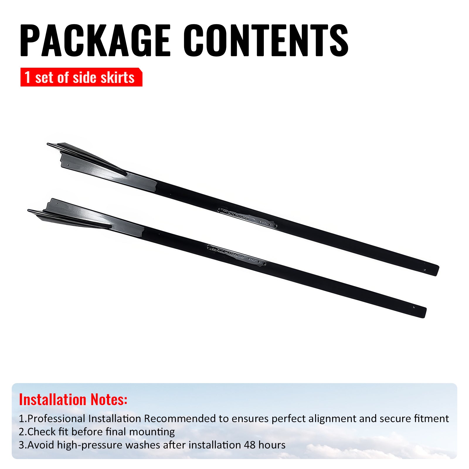For 16-26 Mazda MX-5 Miata Gloss Black IKON Style Side Skirts Extension ABS Pair