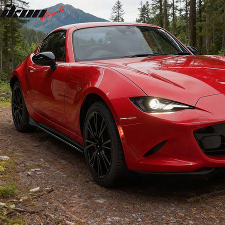 For 16-26 Mazda MX-5 Miata Gloss Black IKON Style Side Skirts Extension ABS Pair