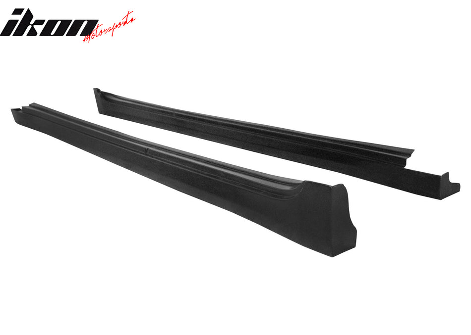 IKON MOTORSPORTS, Side Skirts Compatible With 2009-2015 Nissan Maxima, ST Stillen Style Unpainted Black PU Polyurethane Left Hand Right Hand Rocker Panel Extensions 2PCS