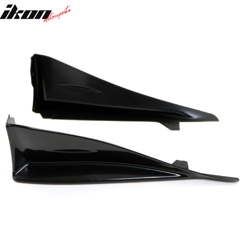 IKON MOTORSPORTS, Side Skirts Spats Compatible With 2022-2024 Subaru BRZ & Toyota GR86 Coupe 2-Door, STI Style Unpainted Black ABS Side Skirt Guard Strakes Splash 2Pieces