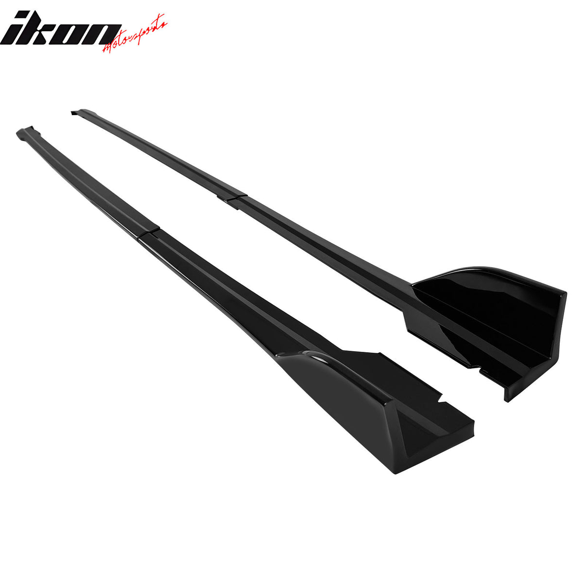 IKON MOTORSPORTS, Side Skirts Extention Compatible with 2022-2025 Subaru WRX (Base, Limited, Premium, GT), D Style Gloss Black ABS Plastic Rocker Panel Winglet Splitter Side Underbody Spoiler 4PCS