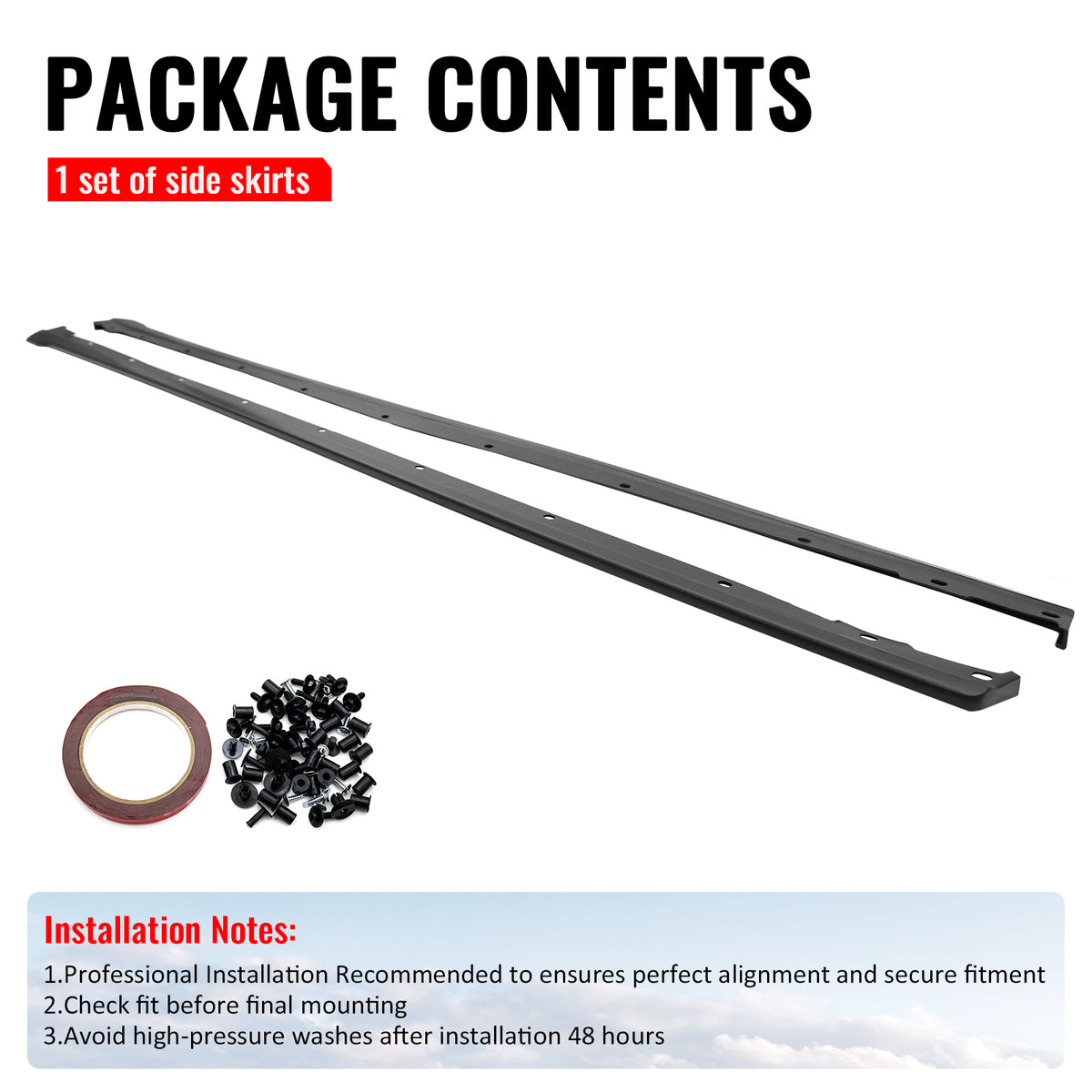 Fits 22-26 Subaru WRX 5th VB STI Style Side Skirts Extension Rocker Panel Lip PP