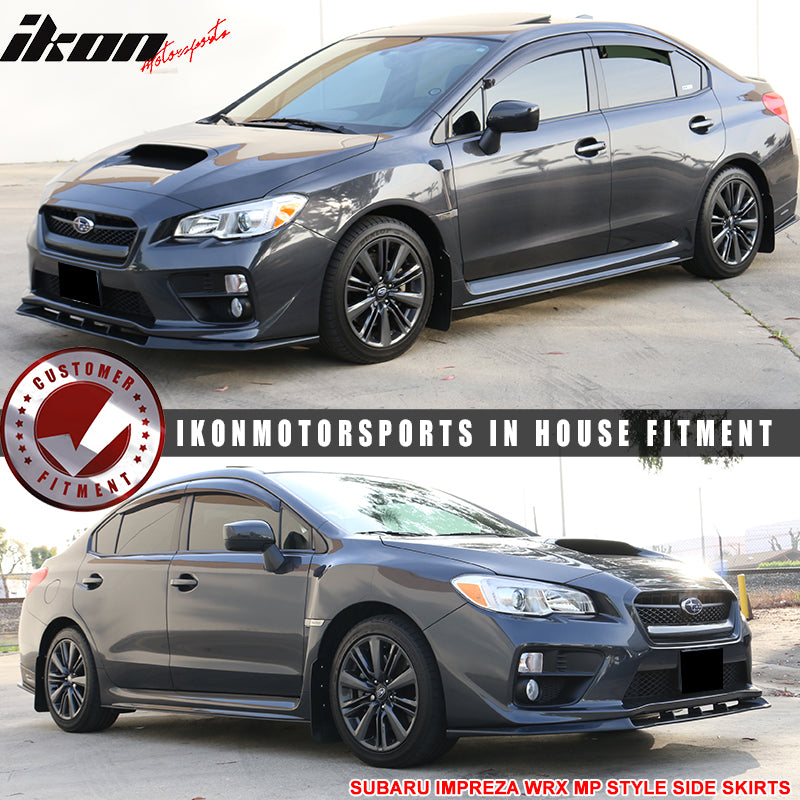 Side Skirts Compatible With 2015-2021 Subaru WRX STI, MP Style Side Skirts Splitter Unpainted - ABS by IKON MOTORSPORTS