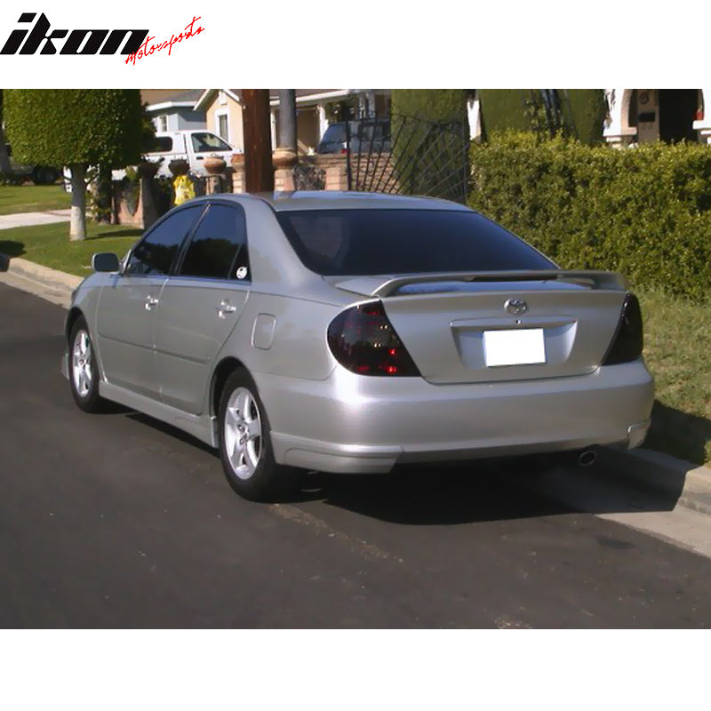 Side Skirts Compatible With 2002-2003 Toyota Camry, VIP Style PU Black Side Bottom Line Extension by IKON MOTORSPORTS