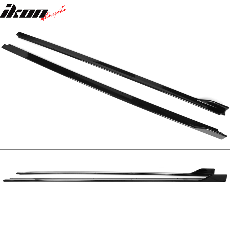 Fits 18-24 Toyota Camry Matte Black Side Skirt & Carbon Fiber Print Rocker Panel