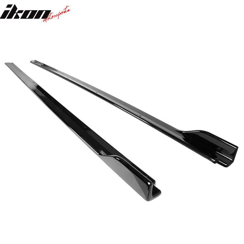 Fits 18-24 Camry IKON Style Side Skirt & Gloss Black Rocker Panel