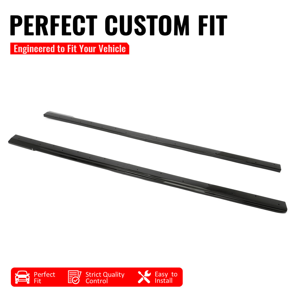 IKON MOTORSPORTS, Side Skirts Extension Compatible with 2023-2026 Toyota GR Corolla, AS Style Gloss Black PP Injection Add On Rocker Panel Splitter Side Underbody Spoiler 2PCS