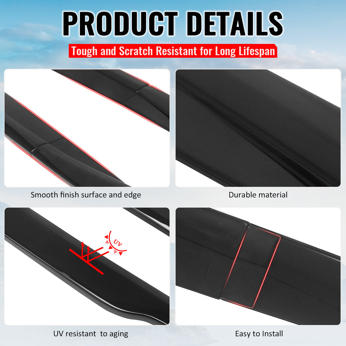 For 23-26 Toyota Prius AR Style Side Skirt Extension Molding Lip ABS Gloss Black