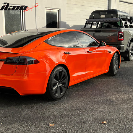 Fits 21-23 Tesla Model S Revozport Gloss Carbon Fiber Side Skirts Splitter Panel