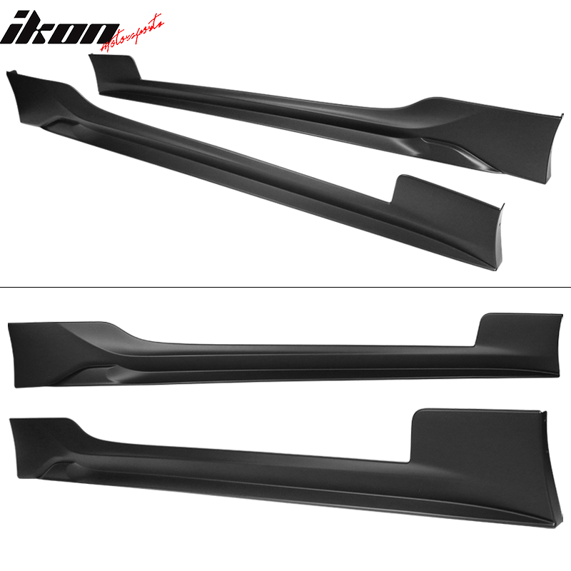 Side Skirts Compatible With 2017 -2020 Toyota 86, Black PP Polypropylene Side Skirt Extension Left Right Add On By IKON MOTORSPORTS