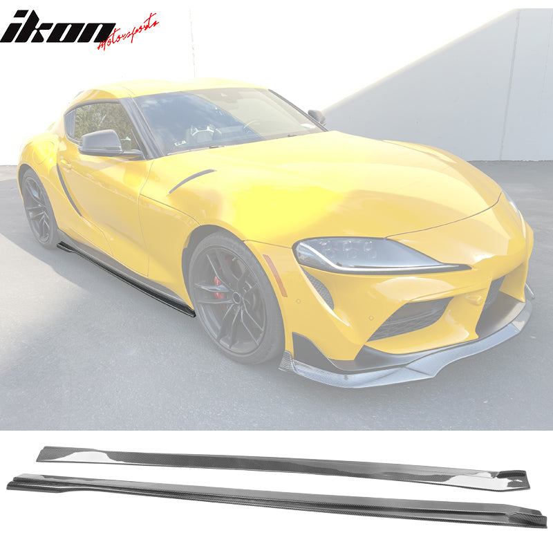 2020-2024 Toyota GR Supra A90 IKON Carbon Fiber Print Side Skirts PP