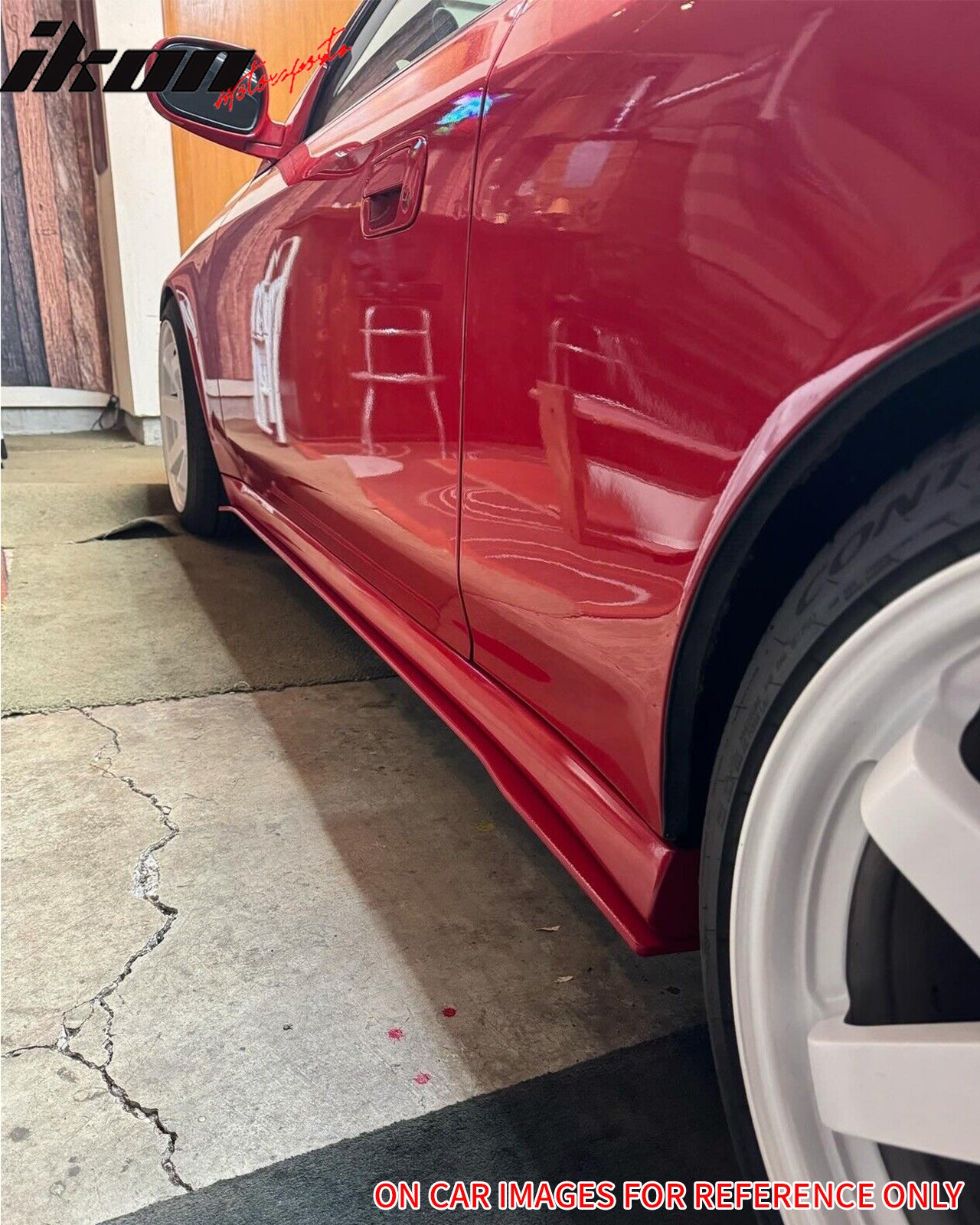 78"x3" Universal Side Skirt Extension Flat Bottom Line Lip Rocker Panel Set