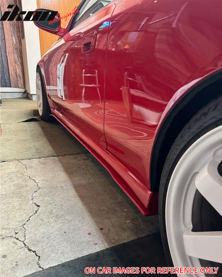 78"x3" Universal Side Skirt Extension Flat Bottom Line Lip Rocker Panel Set