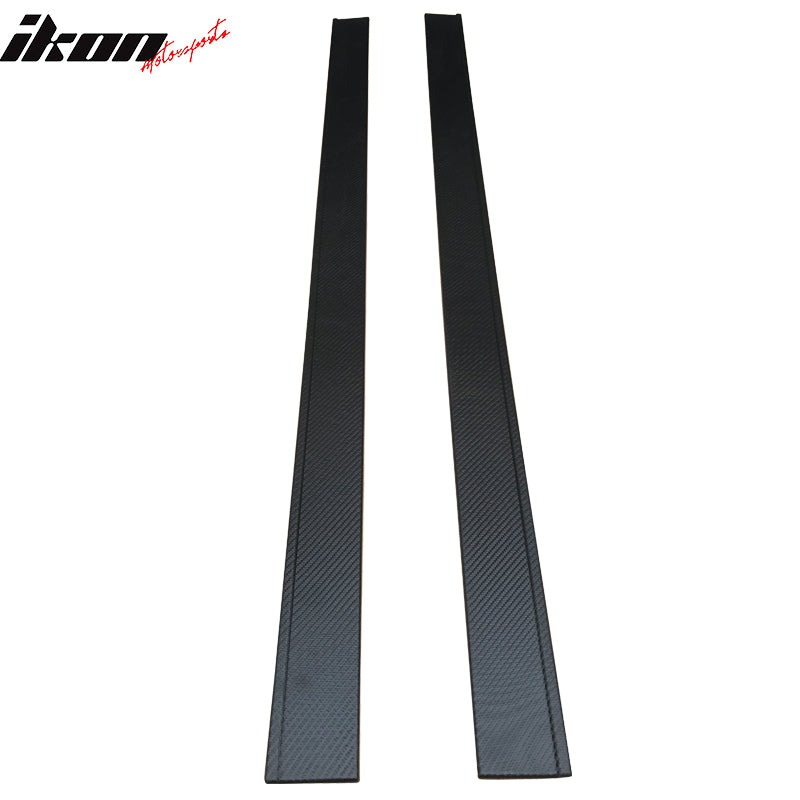 Compatible With 2014 BMW 328I Carbon Fiber Texture Side Skirts Extension Flat Bottom Line Lip