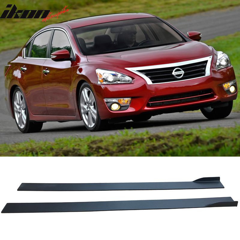 Fits 13 Nissan Altima Carbon Texture Side Skirts Ext Bottom Line Pair