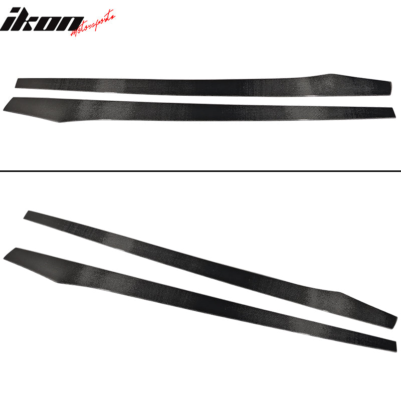 Fits 13-16 Dodge Dart 2PCS 77.5" Side Skirt Flat Bottom Line Lip Carbon Fiber CF